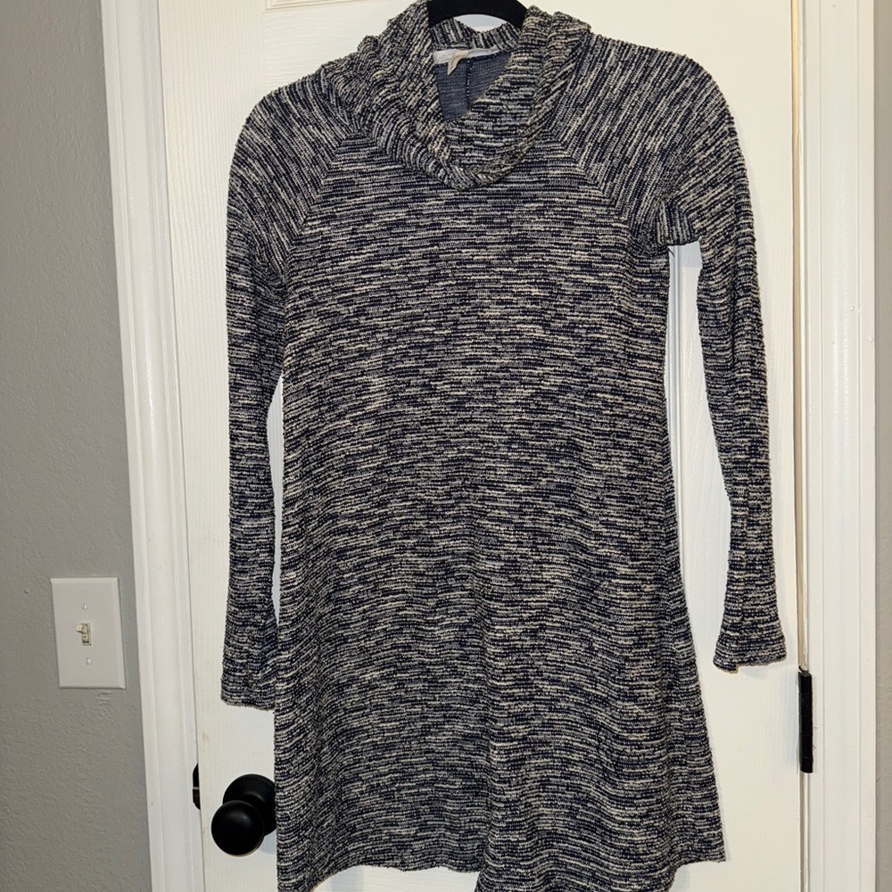 Women's Knit Long Sleeve Turtleneck Dress - Picture 2 of 5